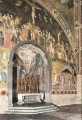 Frescos en la pared central del pintor del Quattrocento Andrea da Firenze